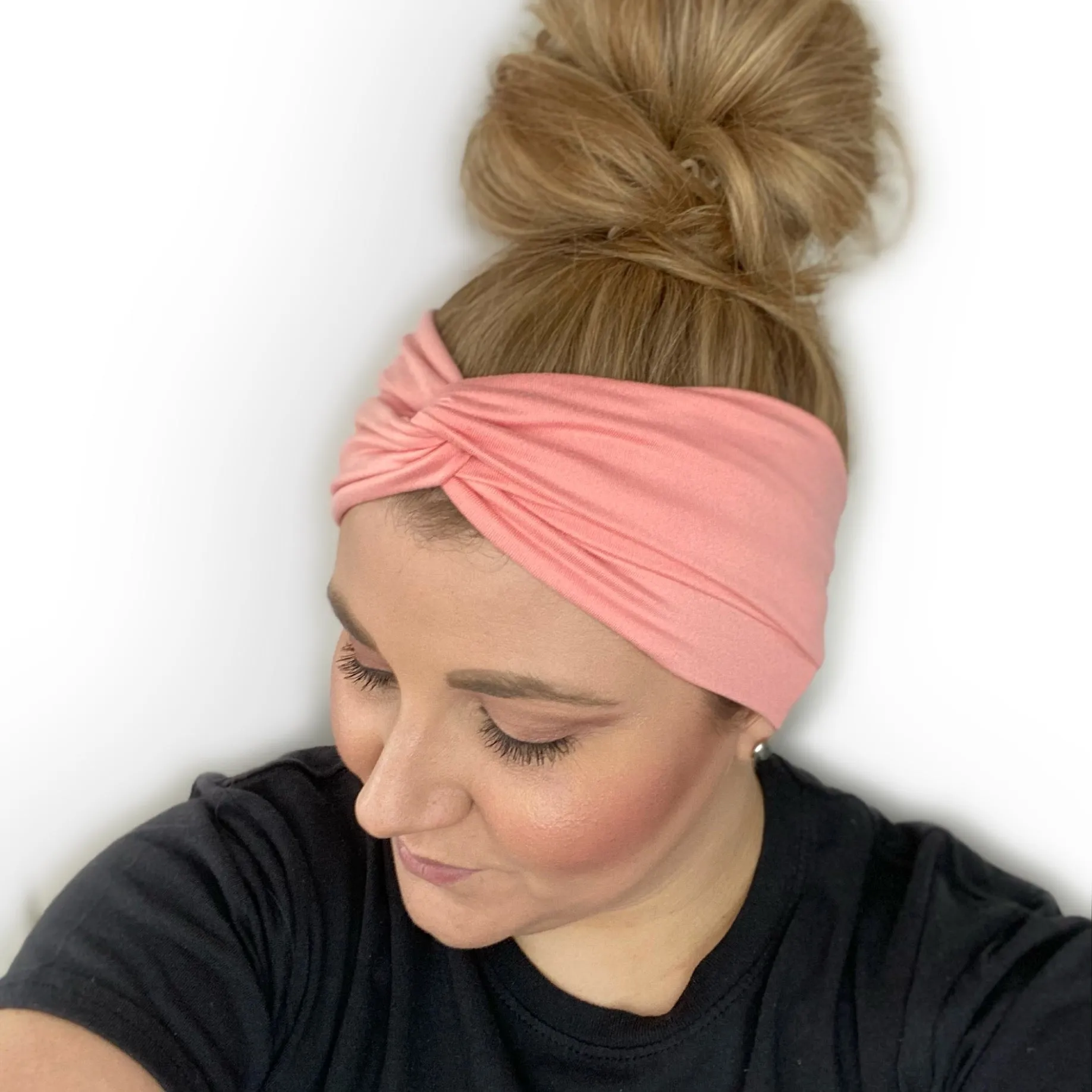 Peachy Pink Twist Turban Headband