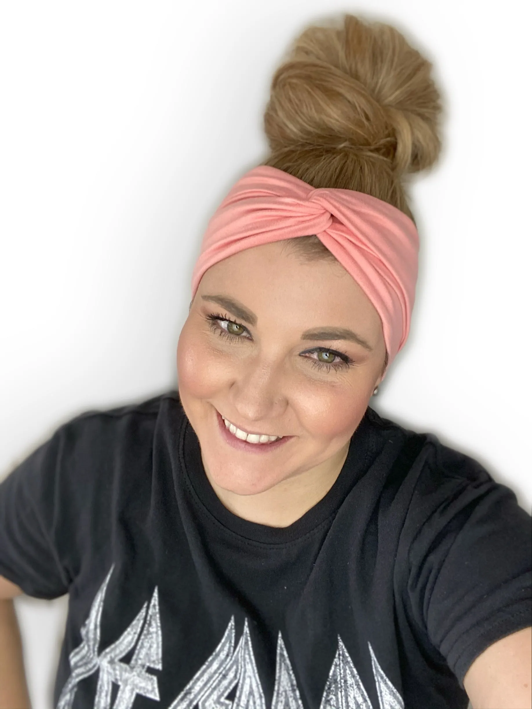Peachy Pink Twist Turban Headband
