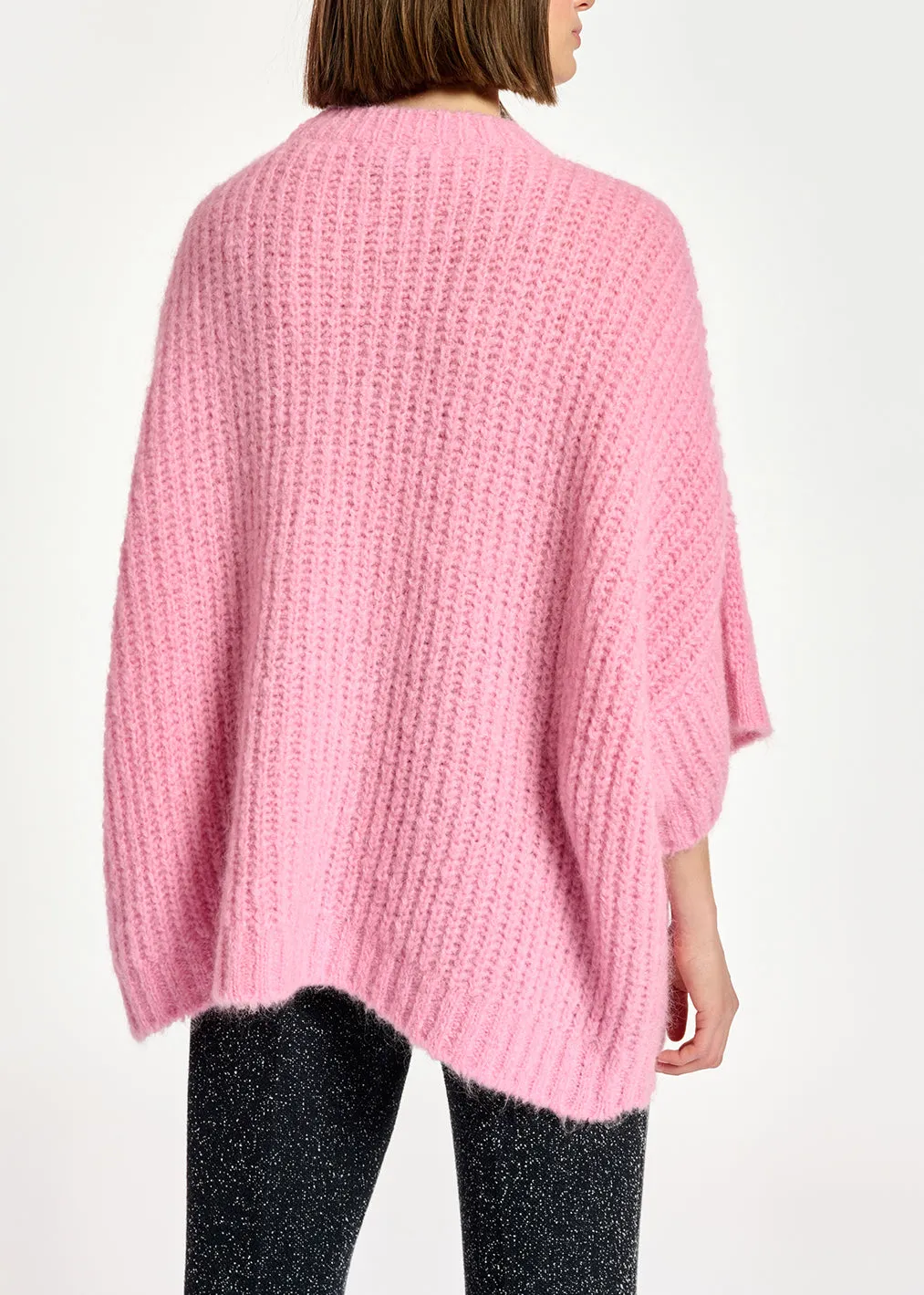 Pink boxy cut knit sweater
