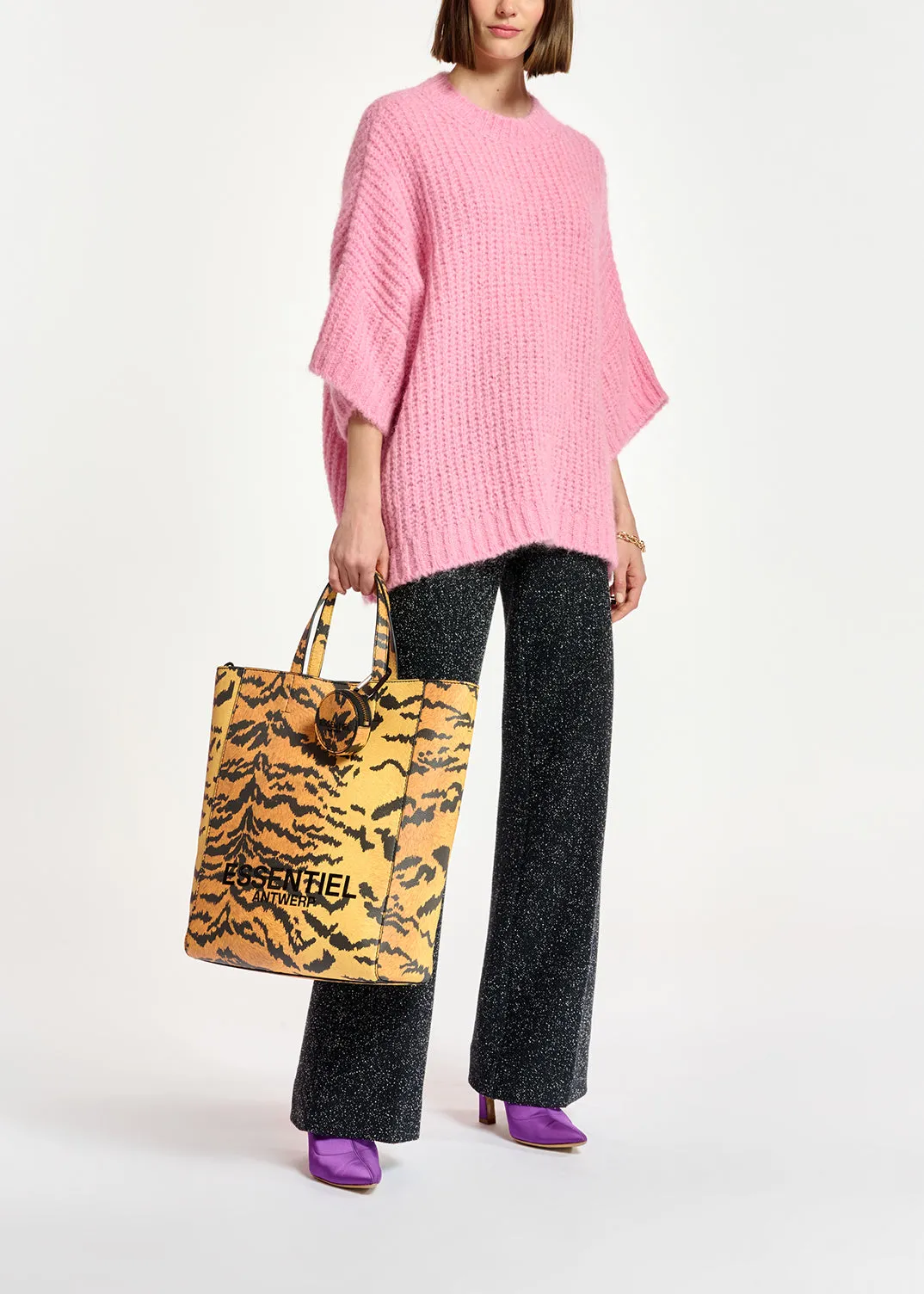 Pink boxy cut knit sweater