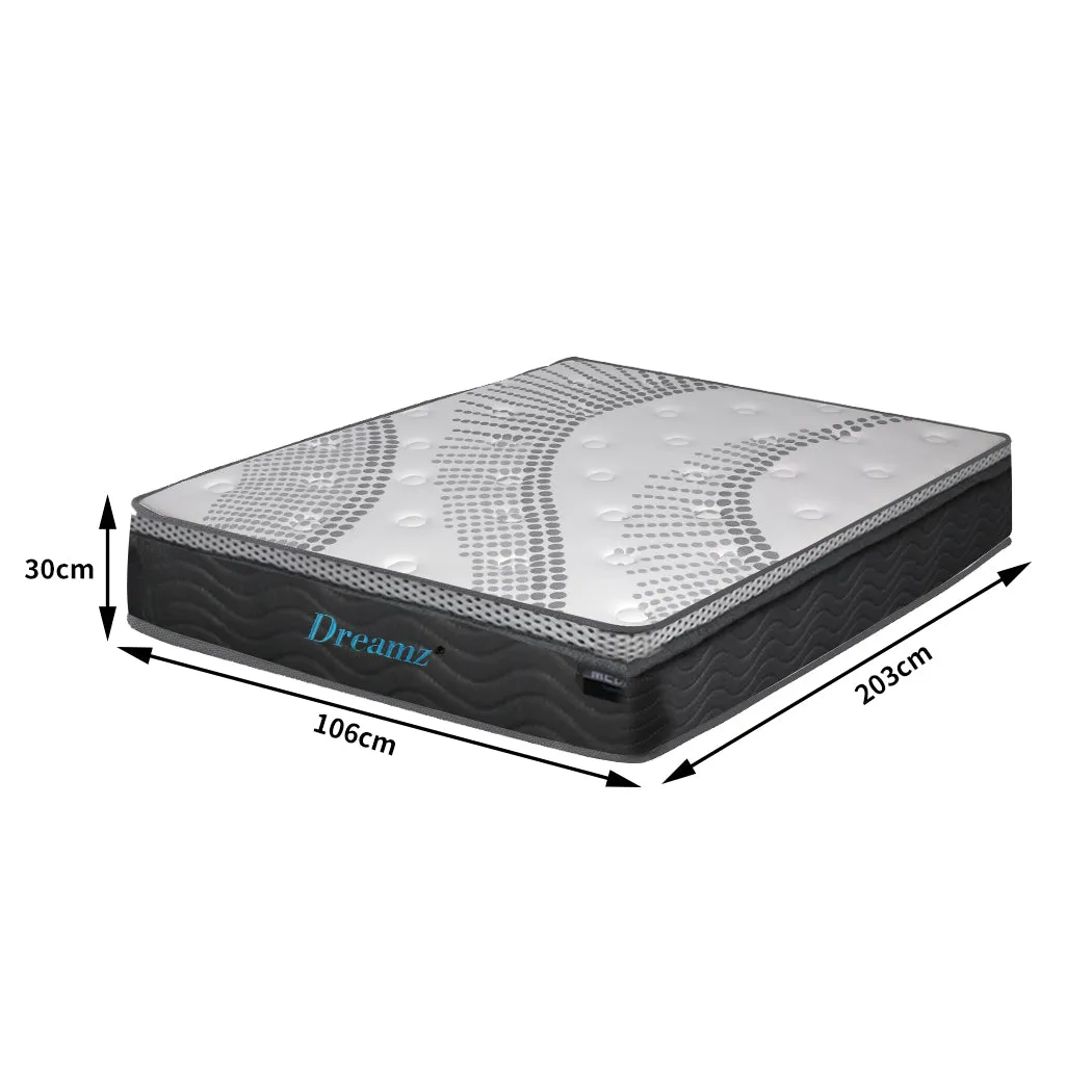 Pocket Spring Mattress Cool Gel Memory Foam  Euro Top Medium Soft 30CM - KING SINGLE