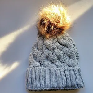 Pom Pom Toque -  Light Grey