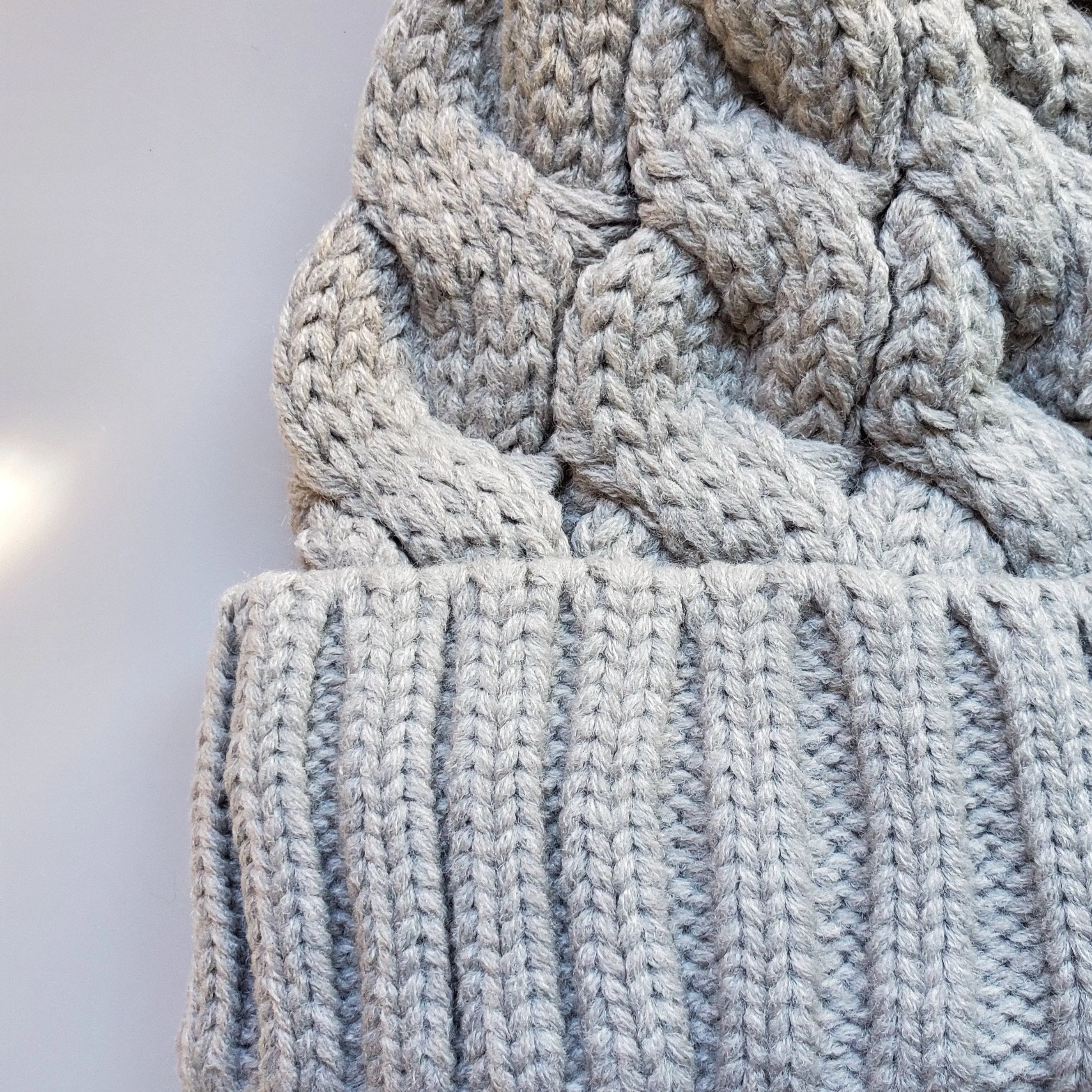 Pom Pom Toque -  Light Grey