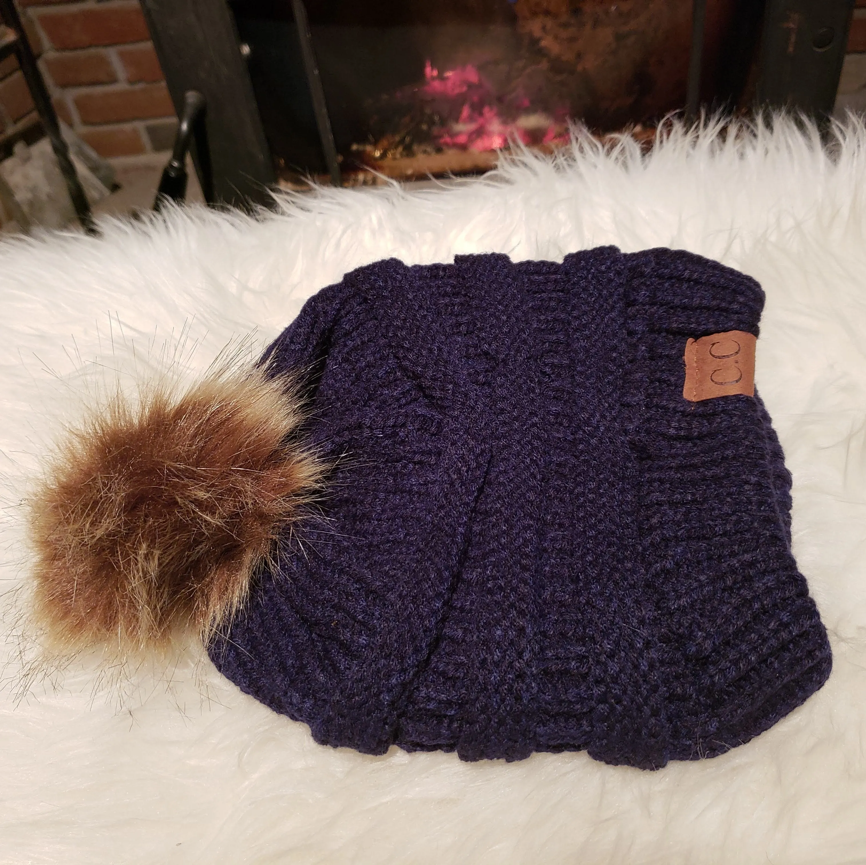Pom Pom Toque -  Navy