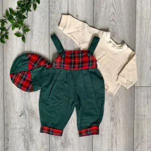 Preppy Scottish Tartan Unisex Baby Romper Set