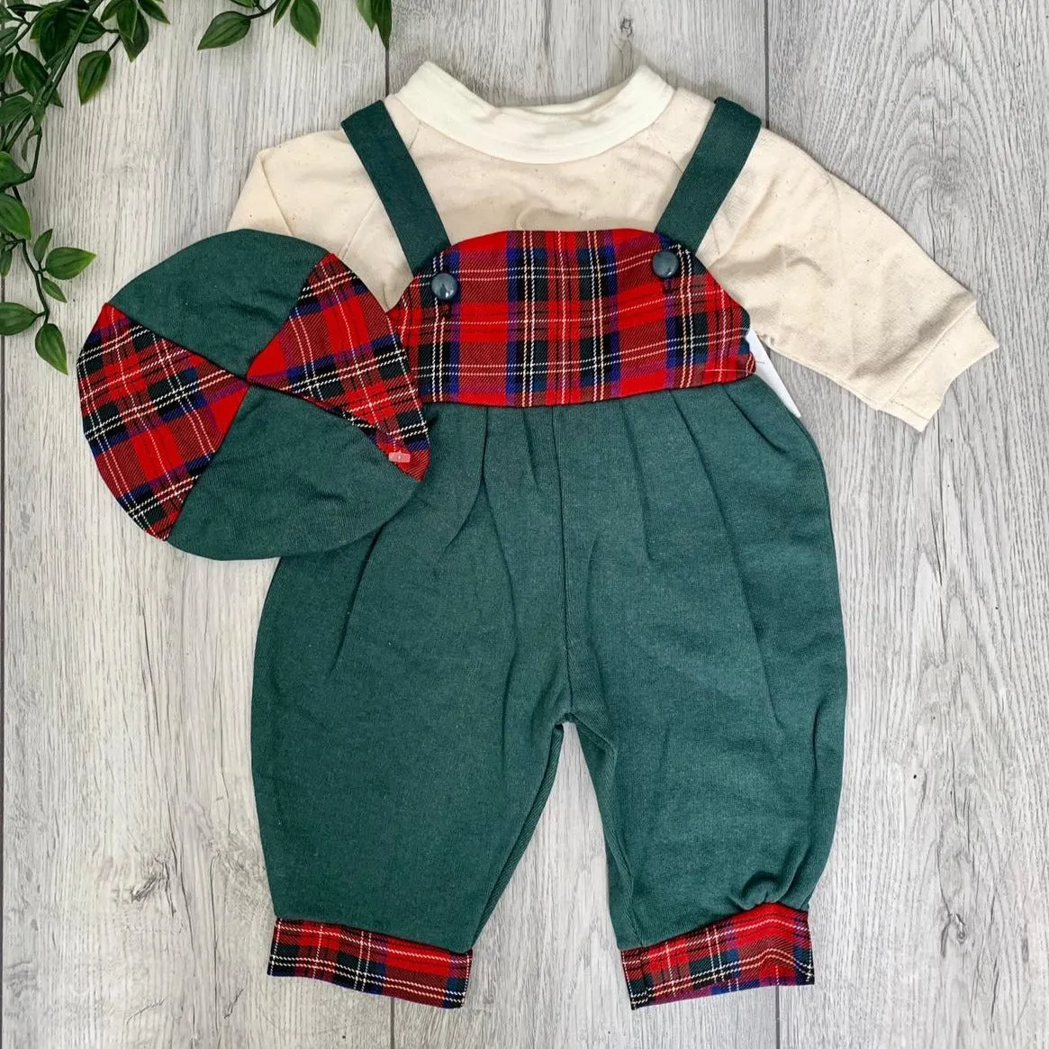 Preppy Scottish Tartan Unisex Baby Romper Set