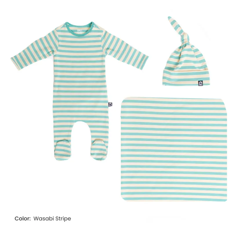 RAGS Newborn Bundle - Wasabi & Turtledove Stripe