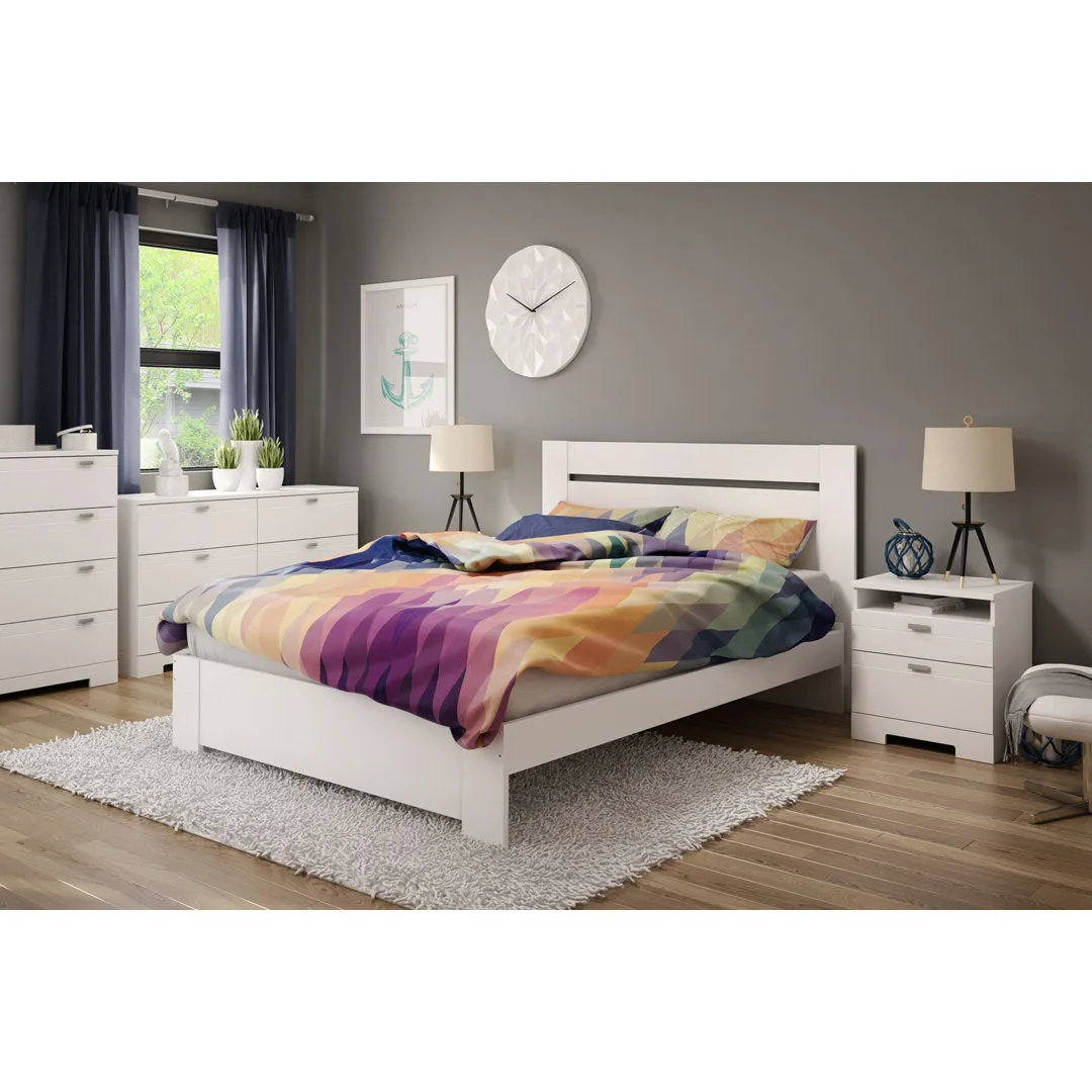 Reevo 2 Drawer Nightstand South Shore Color: White