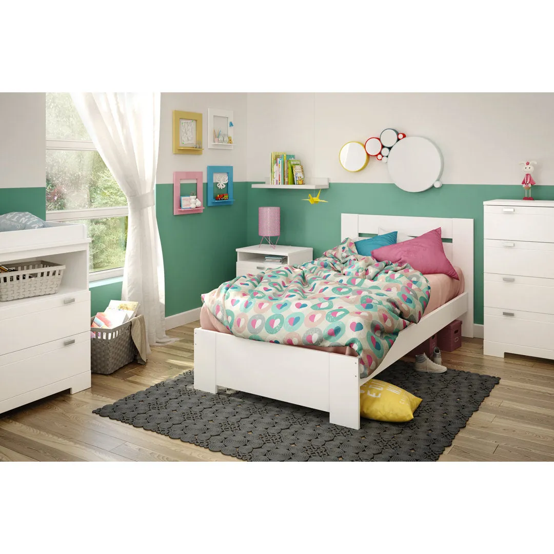 Reevo 2 Drawer Nightstand South Shore Color: White