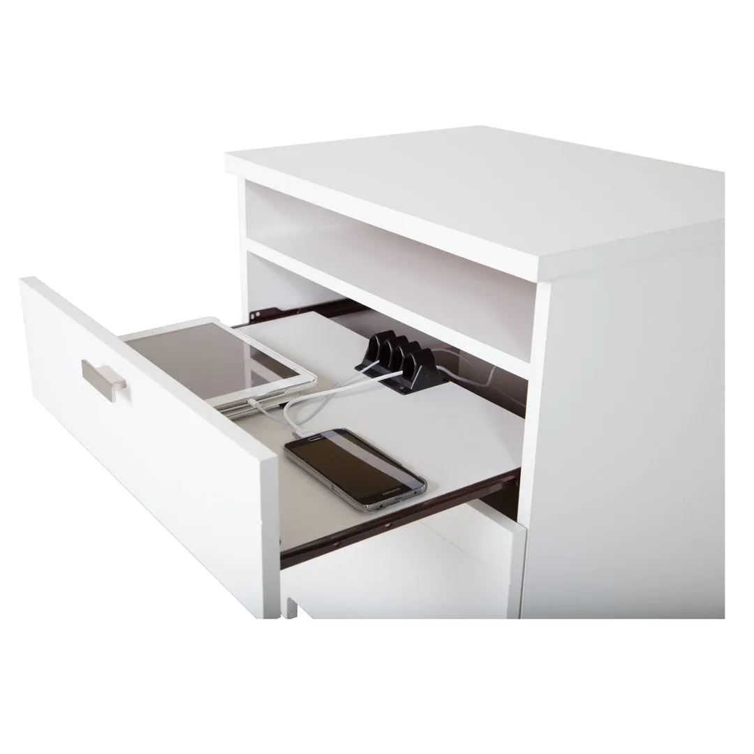 Reevo 2 Drawer Nightstand South Shore Color: White