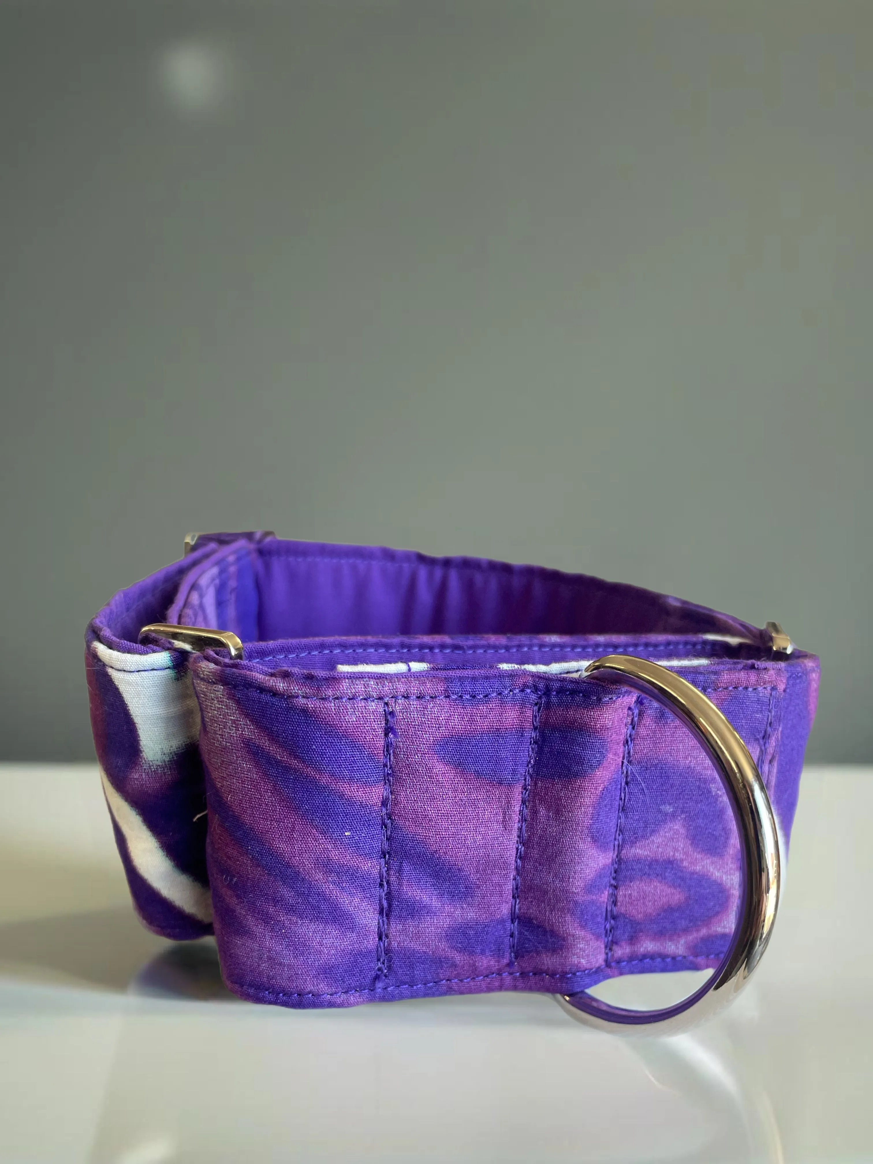 Rich purple designs greyhound Martingale collar cotton covered