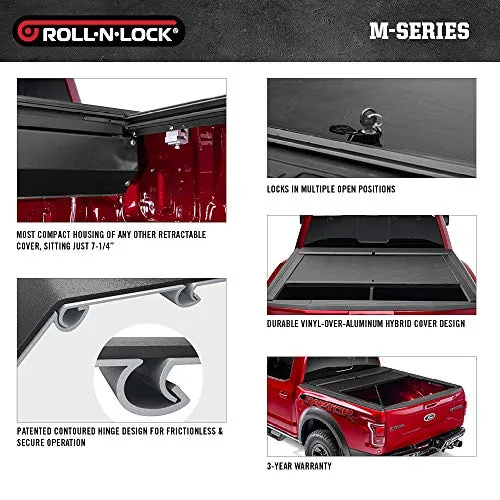 Roll N Lock M-Series Retractable Truck Bed Tonneau Cover | LG531M | Fits 2016 - 2023 Toyota Tacoma (w/o OE track system or Trail Edition) 6' 2" Bed (73.7")