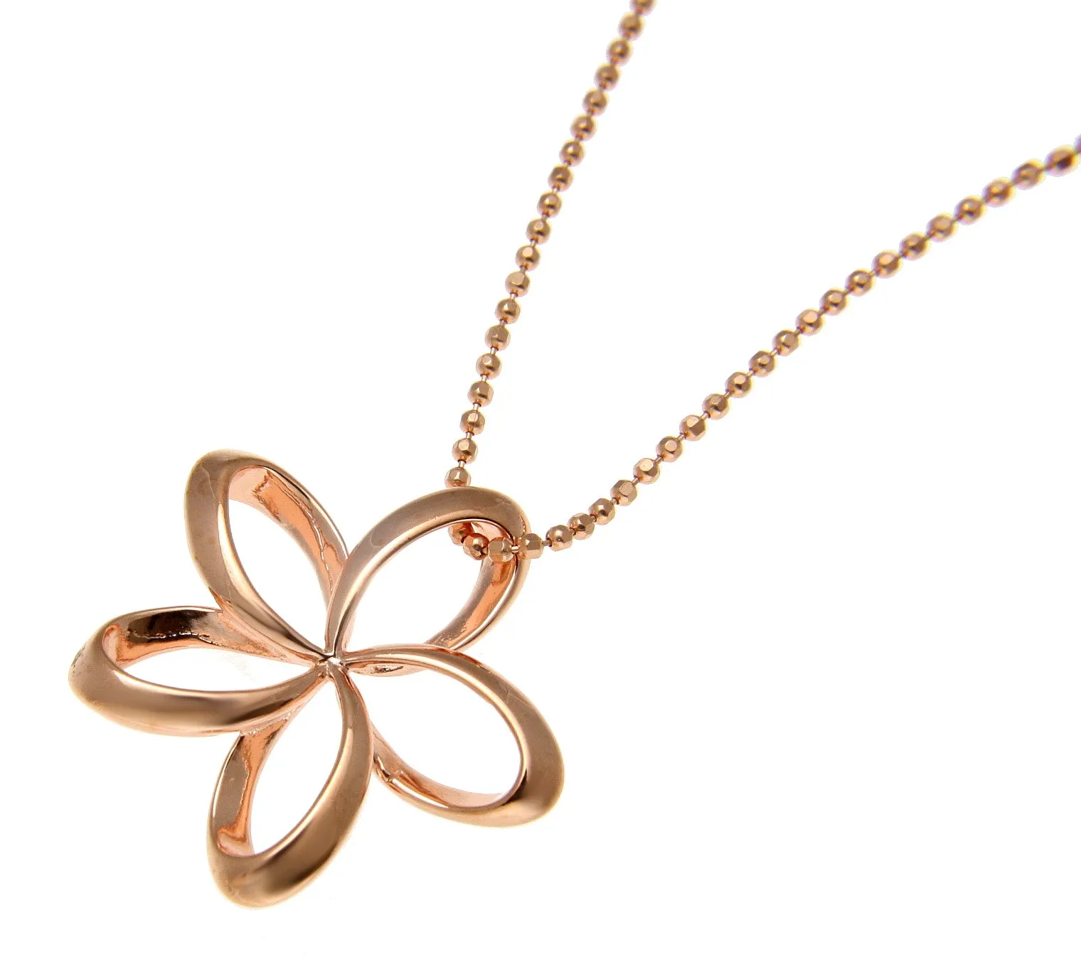 ROSE GOLD SILVER 925 HAWAIIAN OPEN PLUMERIA FLOWER SLIDE PENDANT 13MM-22MM