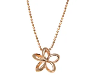 ROSE GOLD SILVER 925 HAWAIIAN OPEN PLUMERIA FLOWER SLIDE PENDANT 13MM-22MM