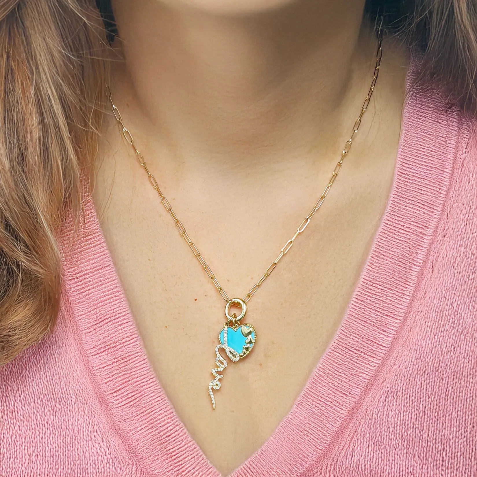 Round Gold Charm Holder