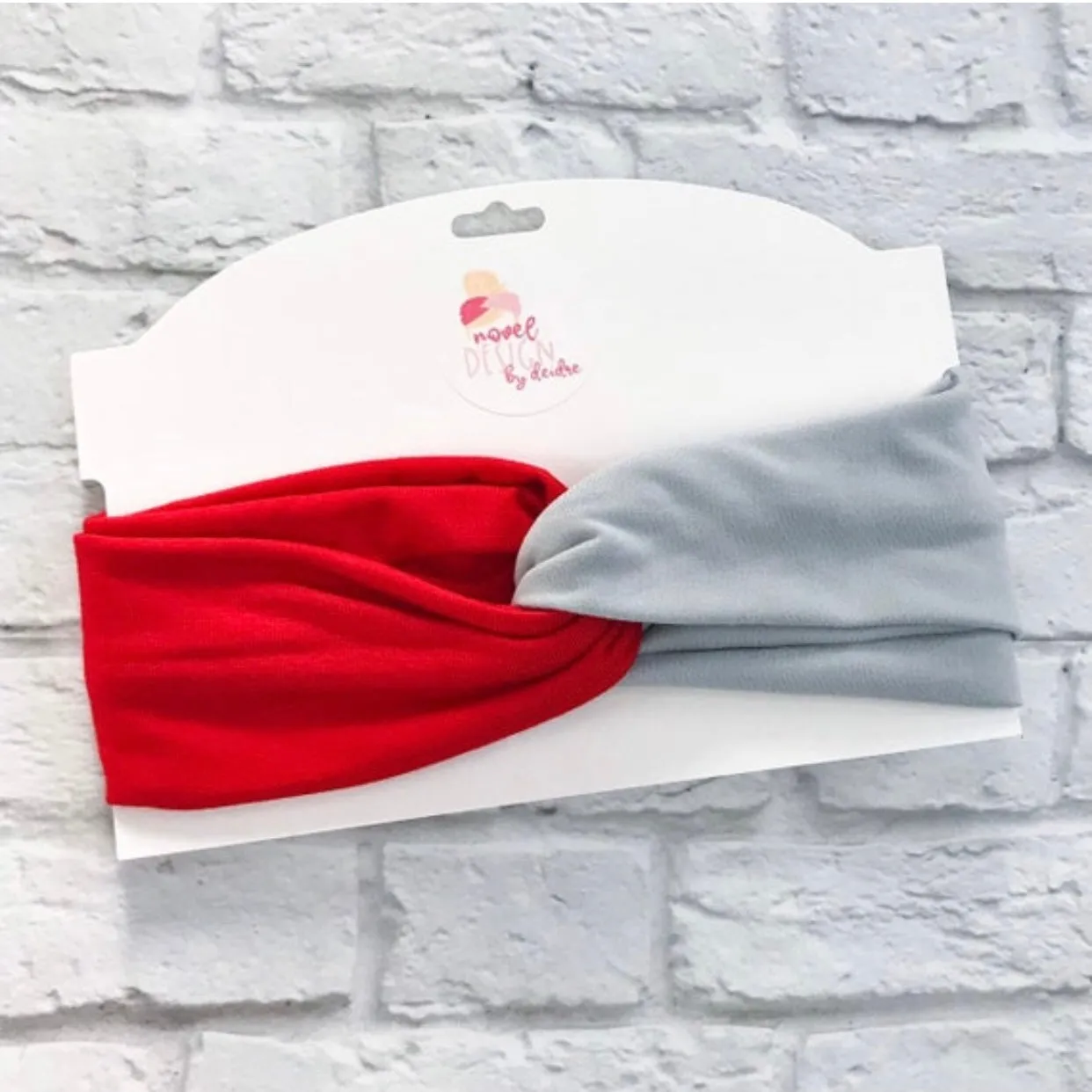 Scarlet & Gray Twist Turban Headband