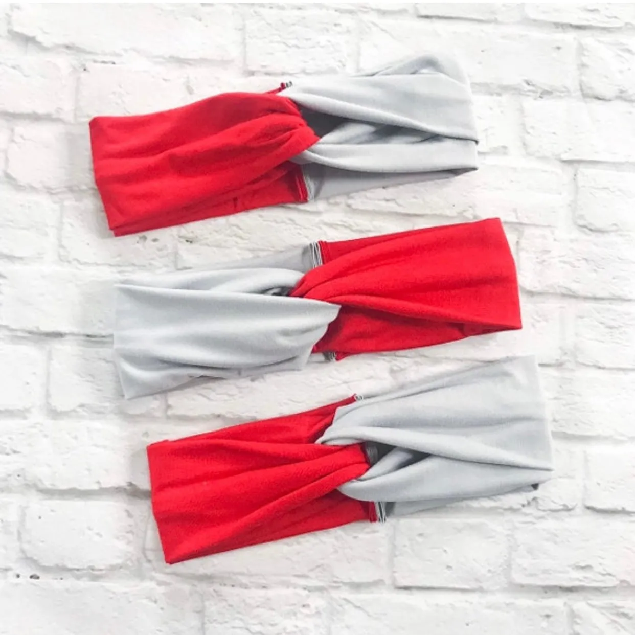 Scarlet & Gray Twist Turban Headband