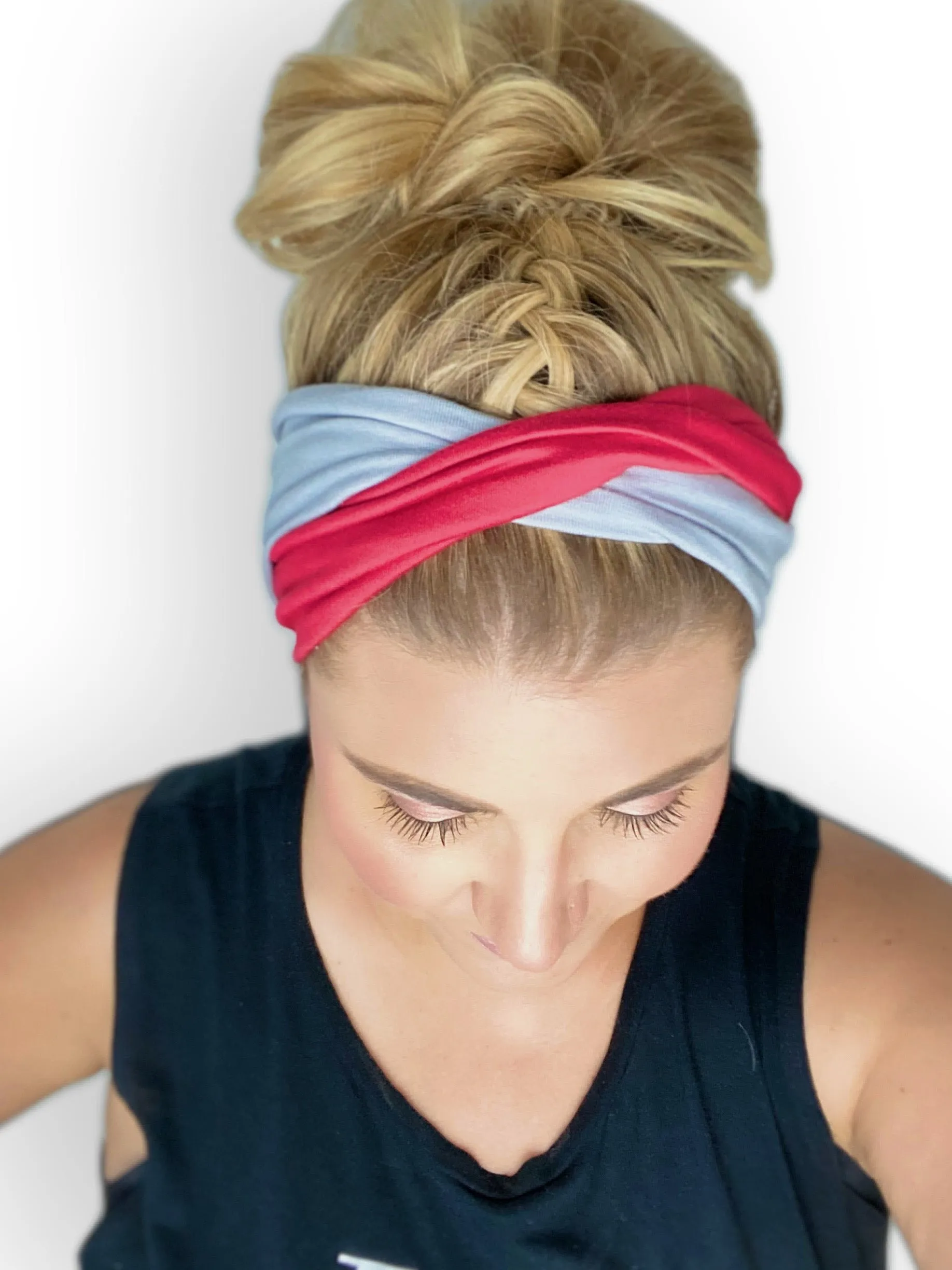 Scarlet & Gray Twist Turban Headband
