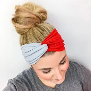 Scarlet & Gray Twist Turban Headband