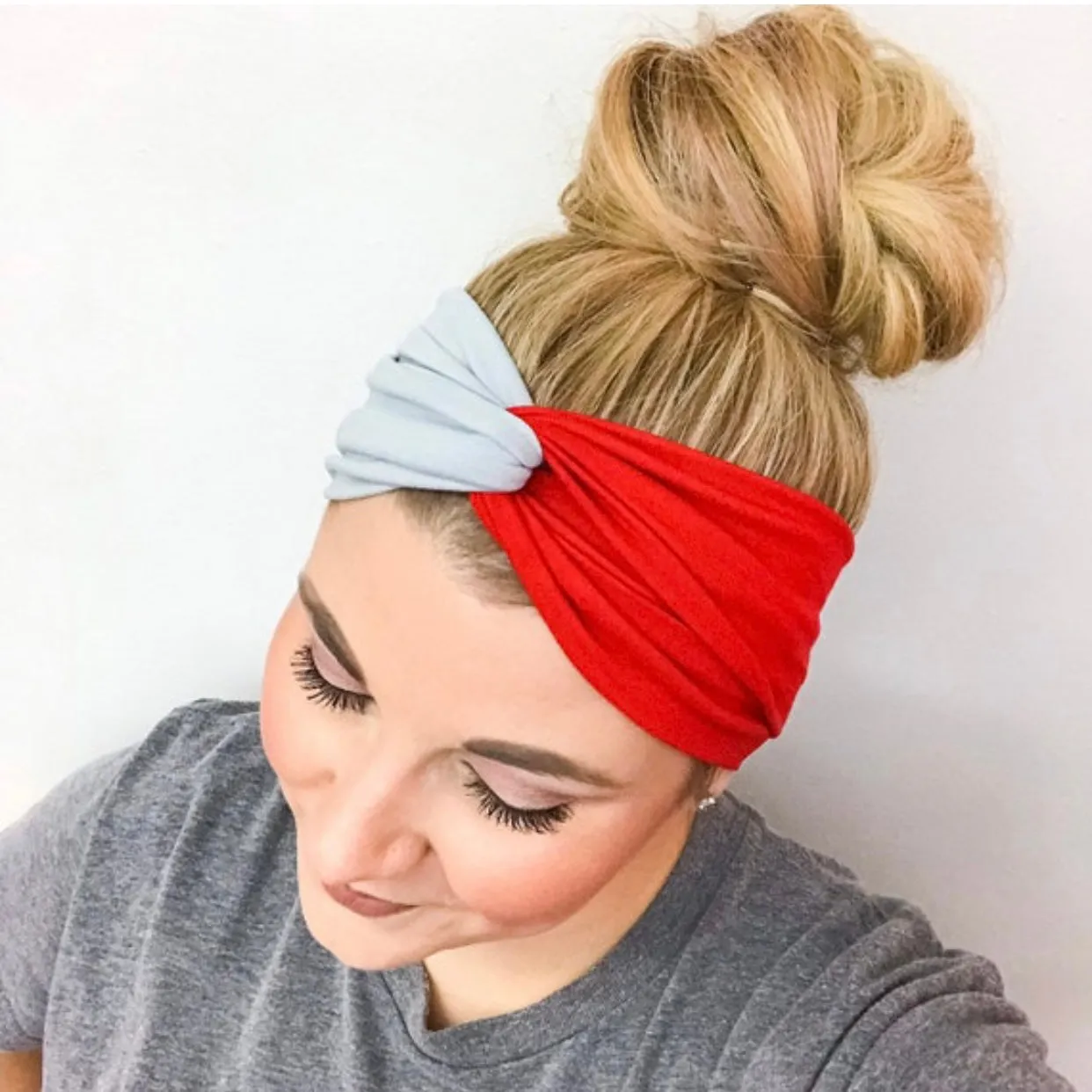 Scarlet & Gray Twist Turban Headband
