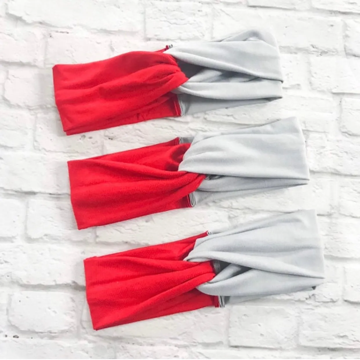 Scarlet & Gray Twist Turban Headband