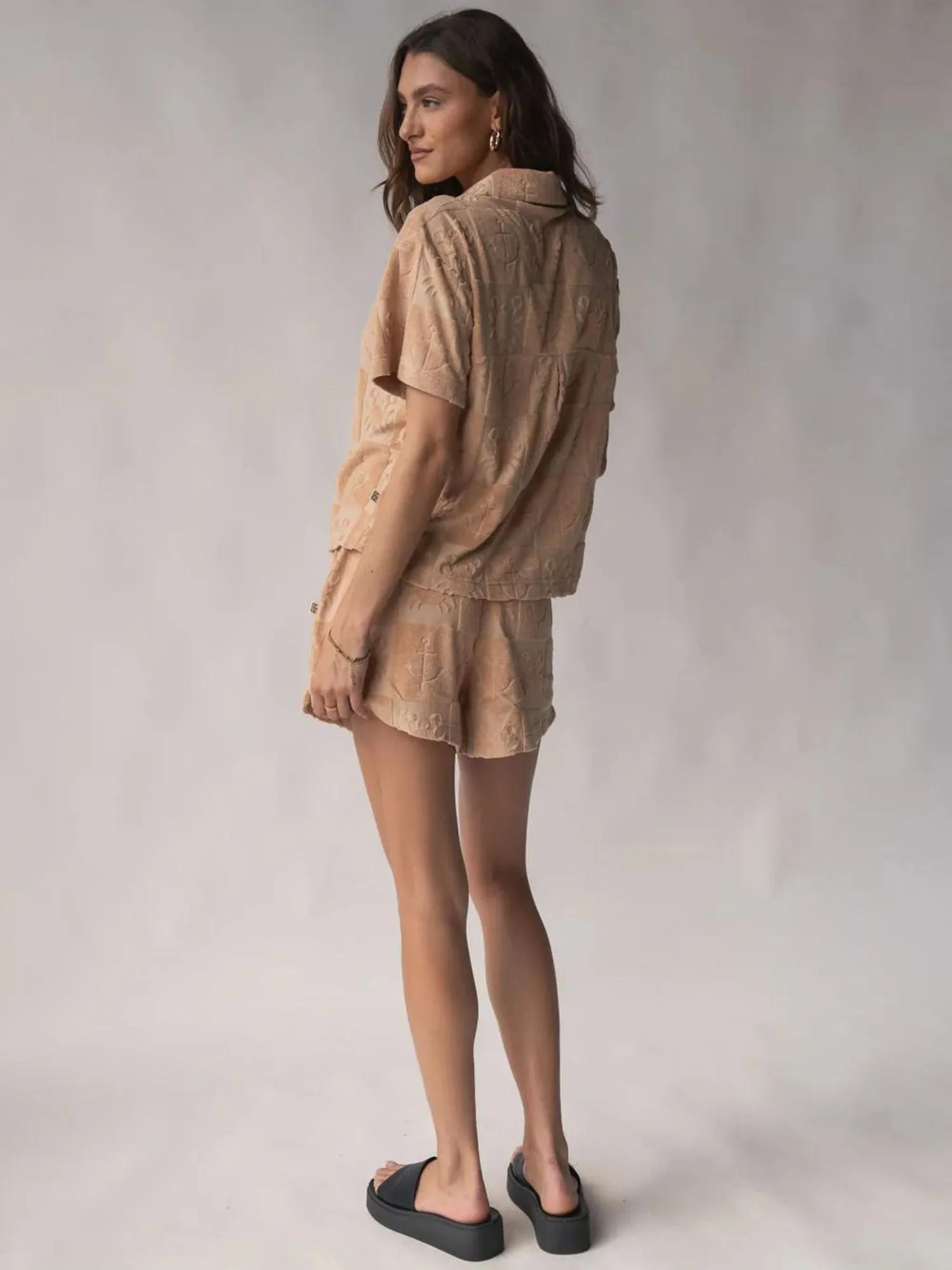 Seaside Terry Shirt Set | Macadamia