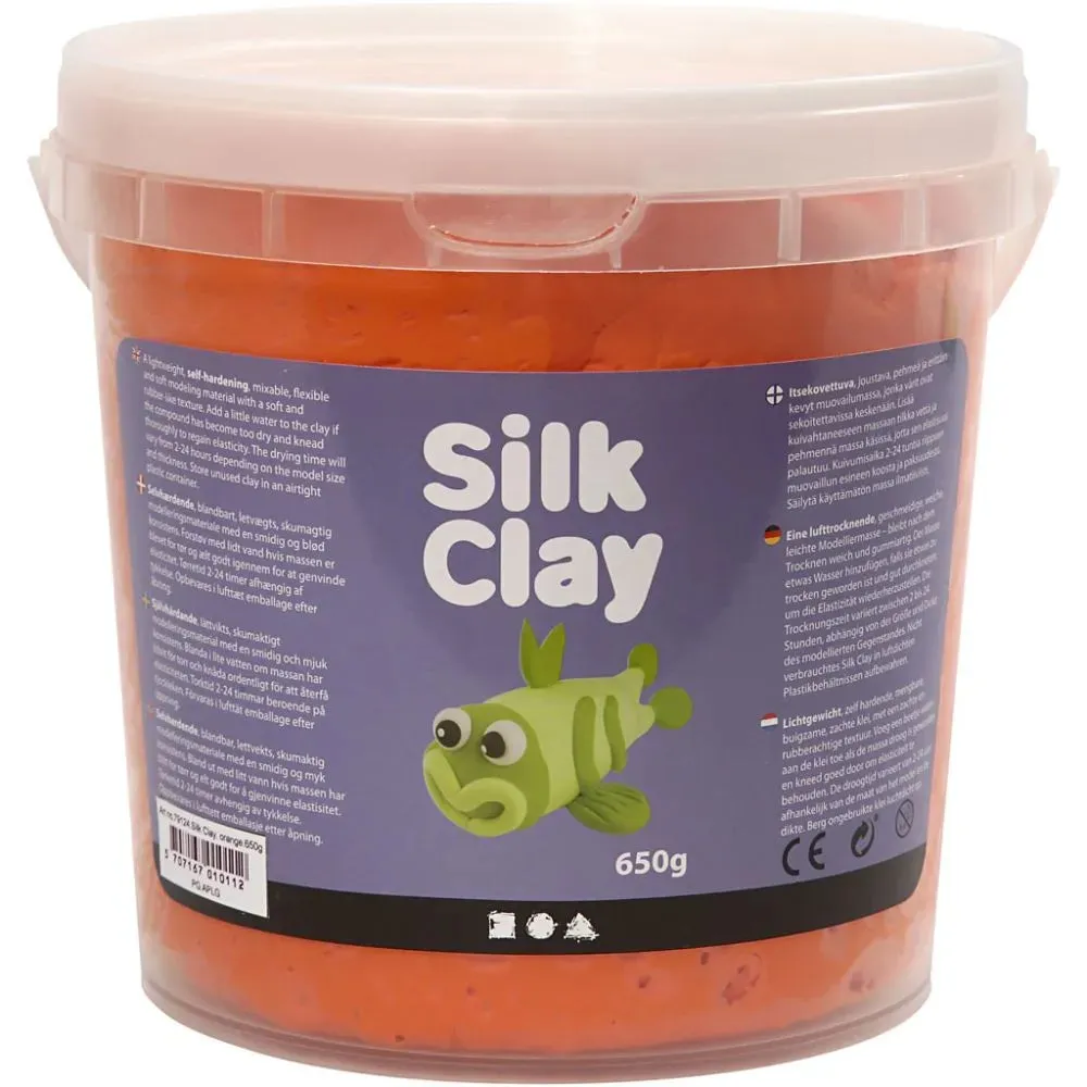 Self Hardening Modelling Silk Clay® 650G Buckets Tubs - Ten Different Colours