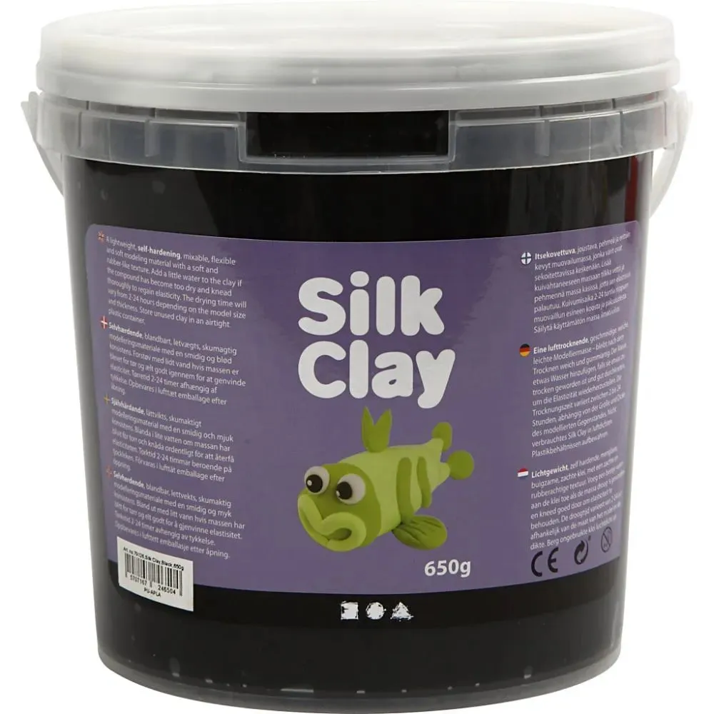 Self Hardening Modelling Silk Clay® 650G Buckets Tubs - Ten Different Colours