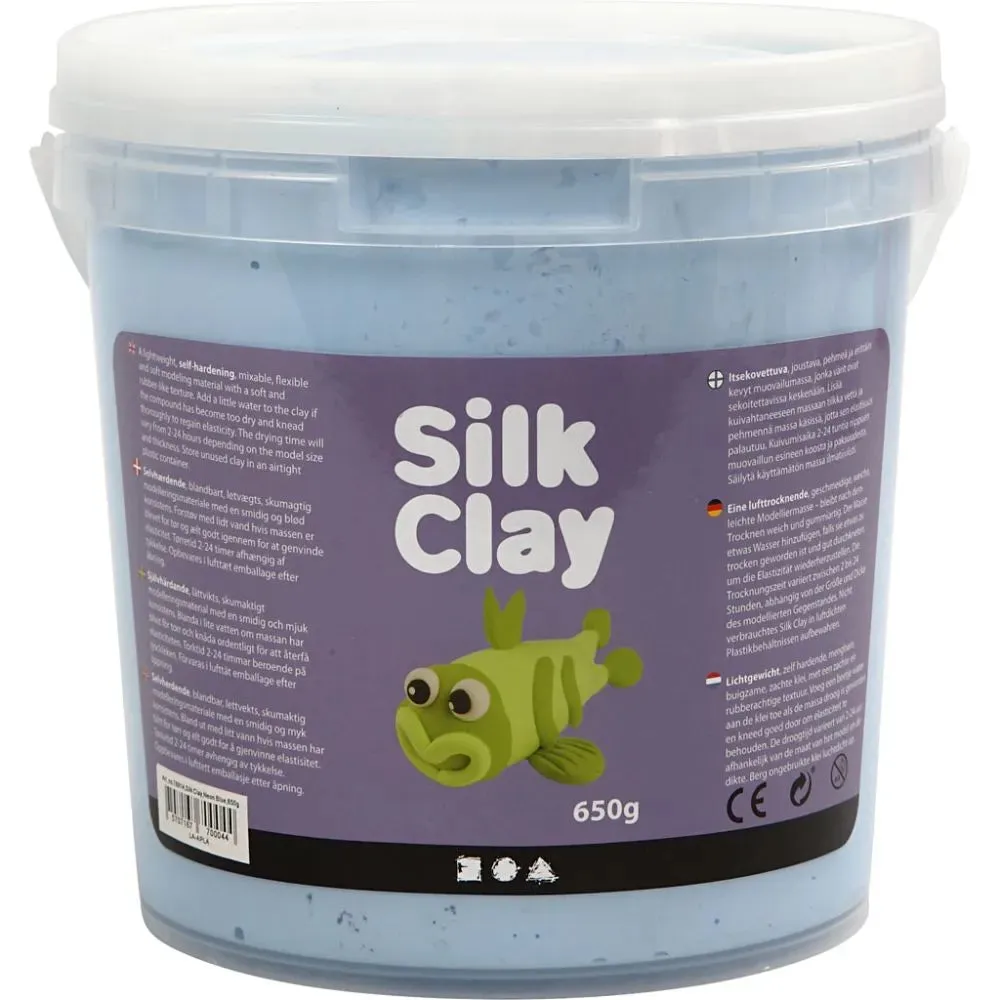 Self Hardening Modelling Silk Clay® 650G Buckets Tubs - Ten Different Colours