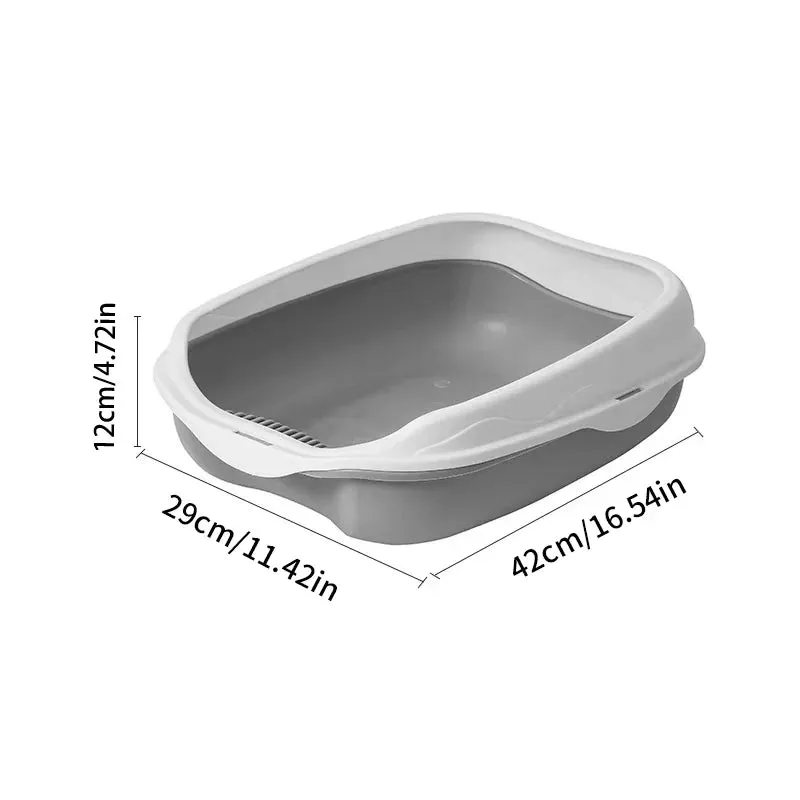 Semi Enclosed Cat Litter Box Spatter Proof Toilet