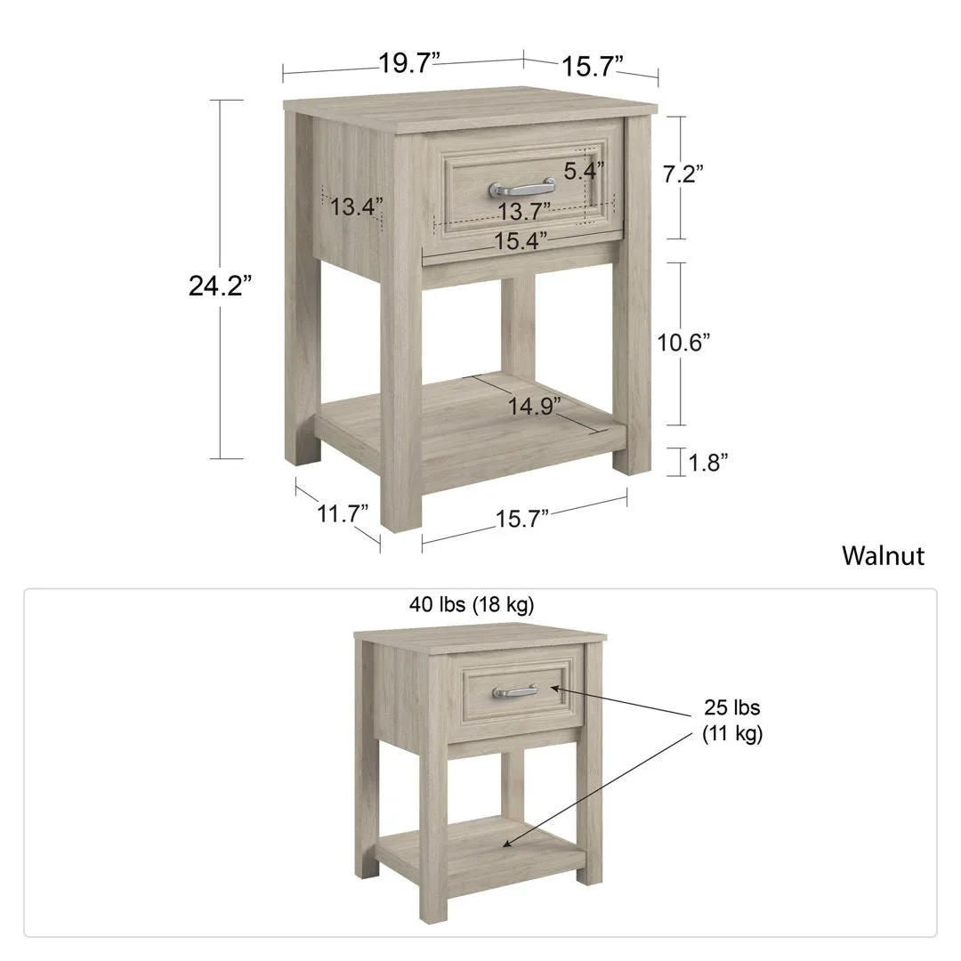 Sierra Ridge Levi 1 Drawer Nightstand Little Seeds