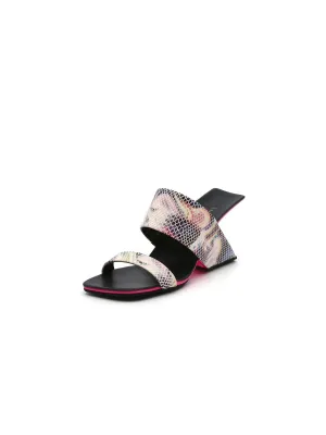 Signature Open-Heel Leather Slide Sandal - Multi Print