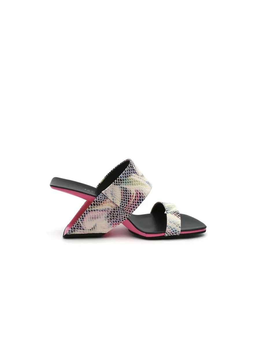 Signature Open-Heel Leather Slide Sandal - Multi Print