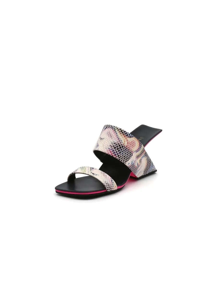 Signature Open-Heel Leather Slide Sandal - Multi Print