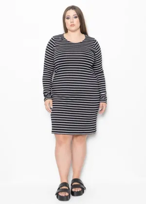 Sleeved Slip -  Midi Length - Stripe