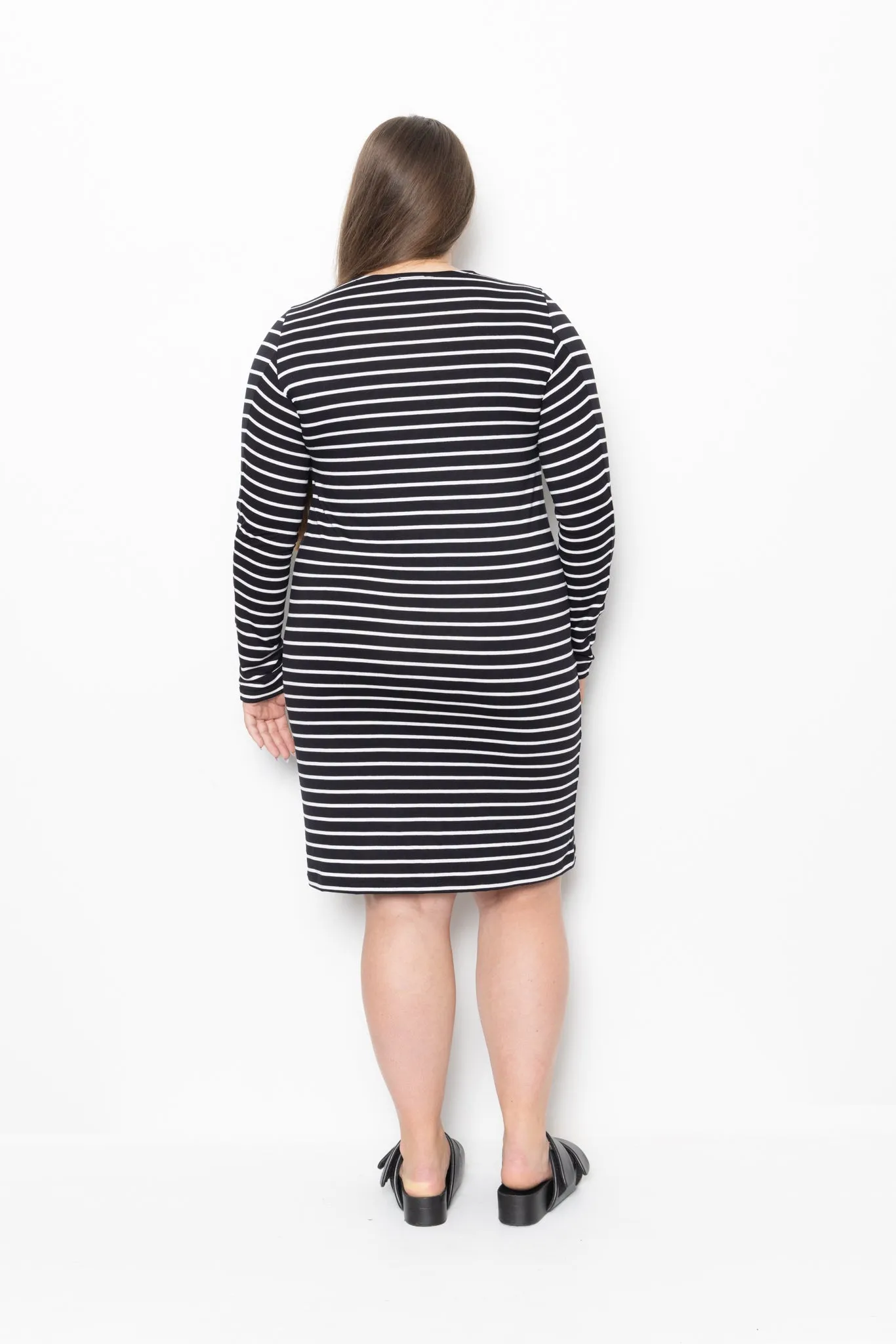 Sleeved Slip -  Midi Length - Stripe
