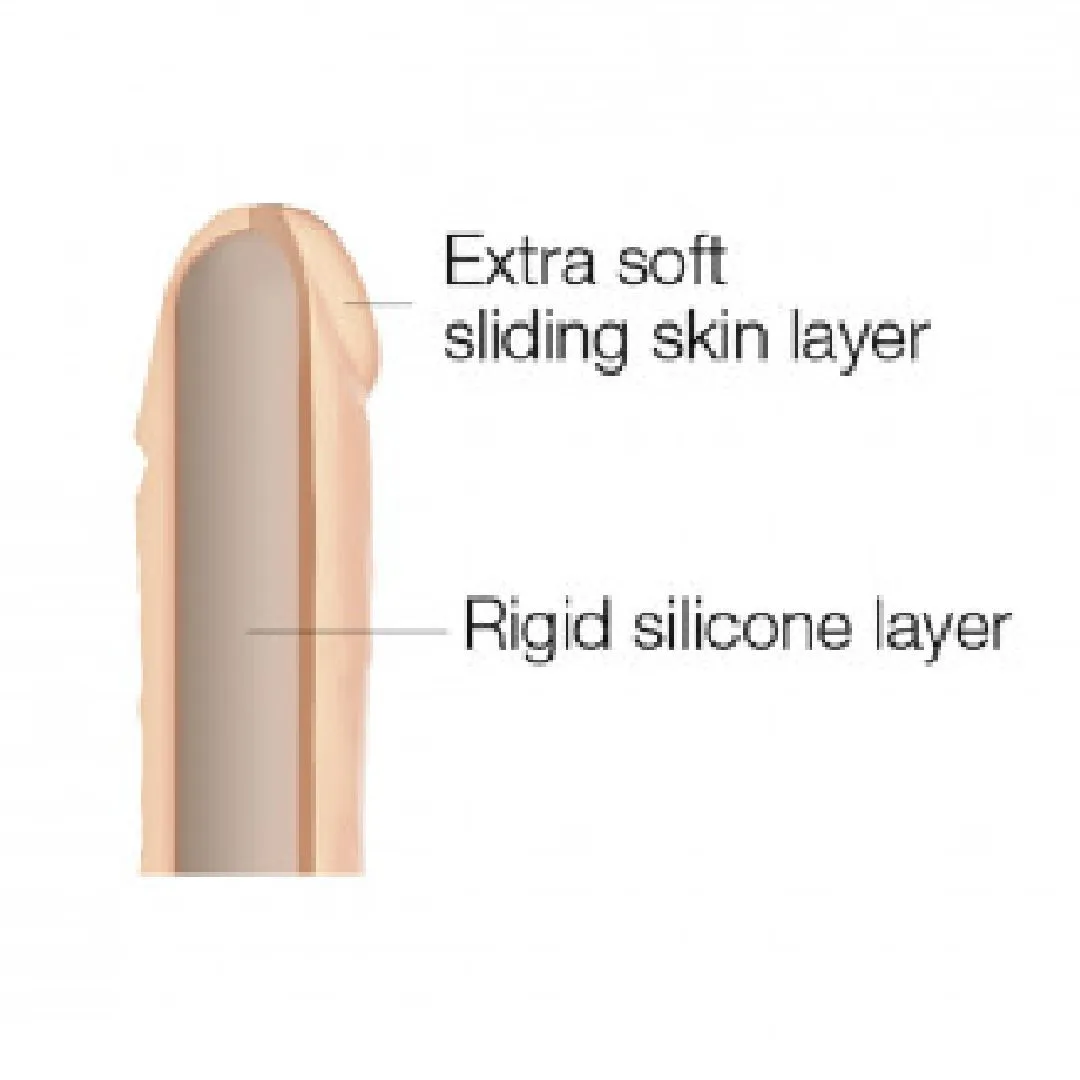 Sliding Skin Realistic 7.5 Inch Vanilla Silicone Dildo with Suction Cup