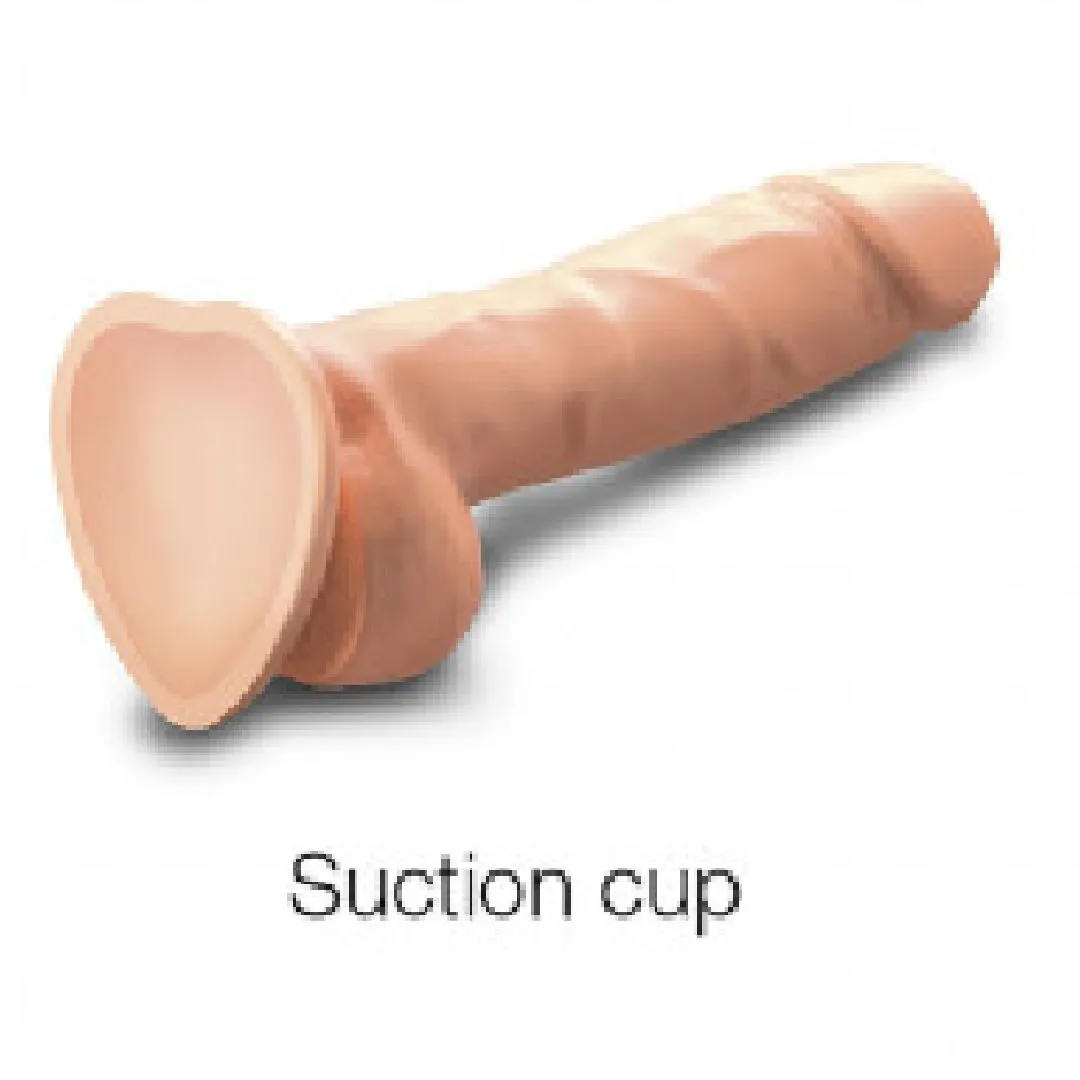 Sliding Skin Realistic 7.5 Inch Vanilla Silicone Dildo with Suction Cup