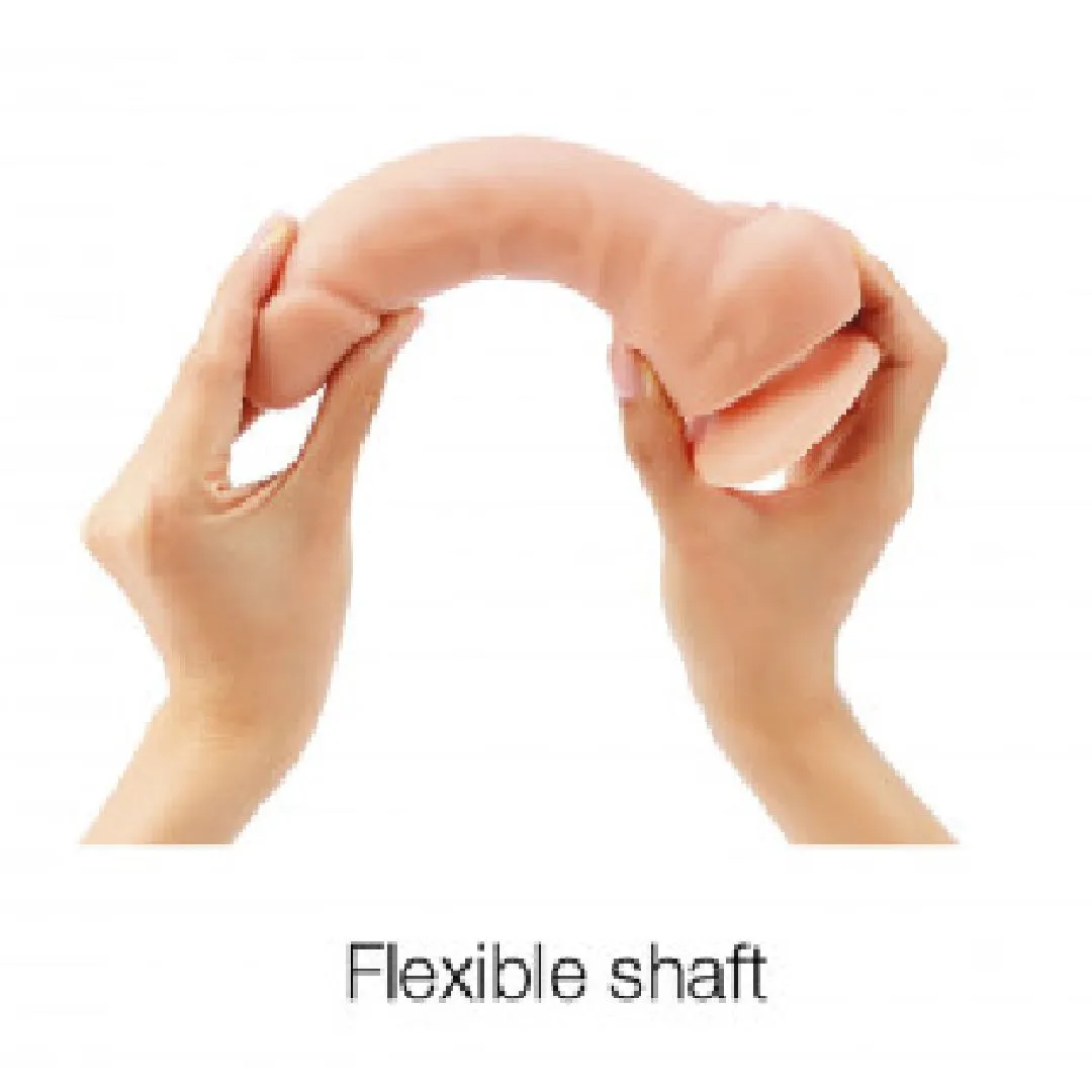 Sliding Skin Realistic 7.5 Inch Vanilla Silicone Dildo with Suction Cup