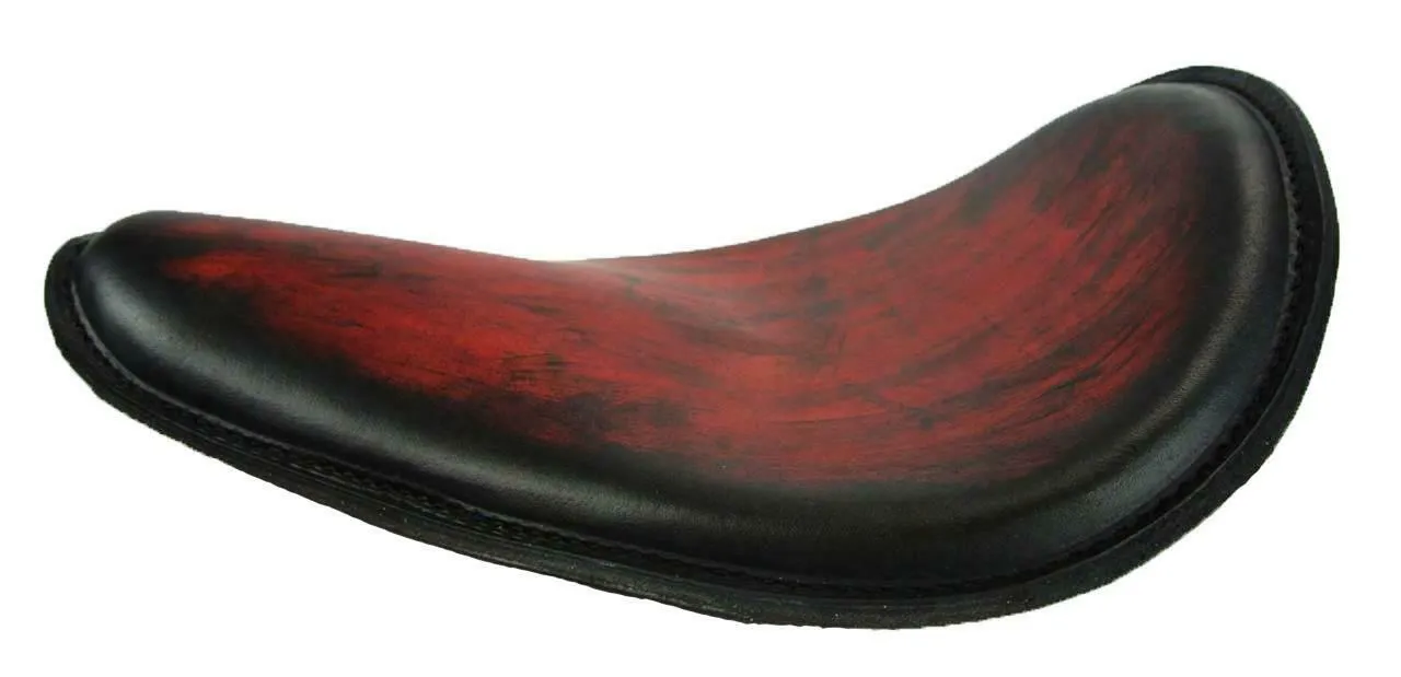 Spring Seat Harley Sportster Honda 11x14" Ant Red Leather Chopper Bobber USA