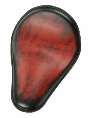 Spring Seat Harley Sportster Honda 11x14" Ant Red Leather Chopper Bobber USA