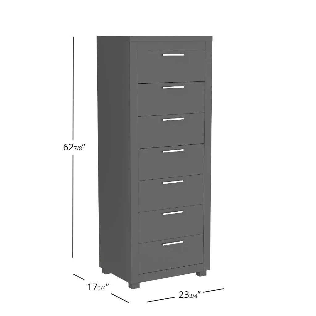 Standing Bureau - 7 drawer - Aria - Dark Gray