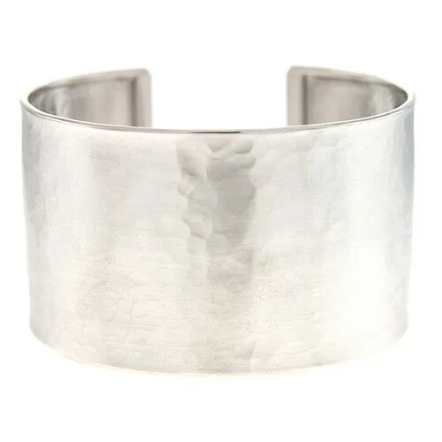 Sterling Silver Hammered Cuff Bracelet 37mm