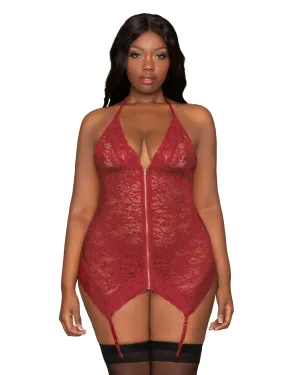Stretch Lace Garter Slip Curvy Size