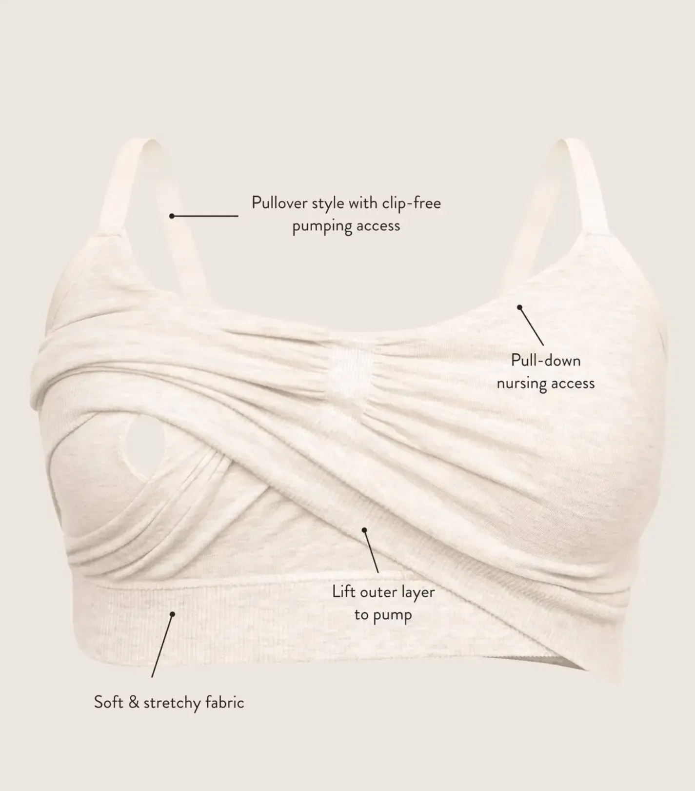 Sublime Bamboo Hands-Free Pumping Lounge & Sleep Bra - Twilight