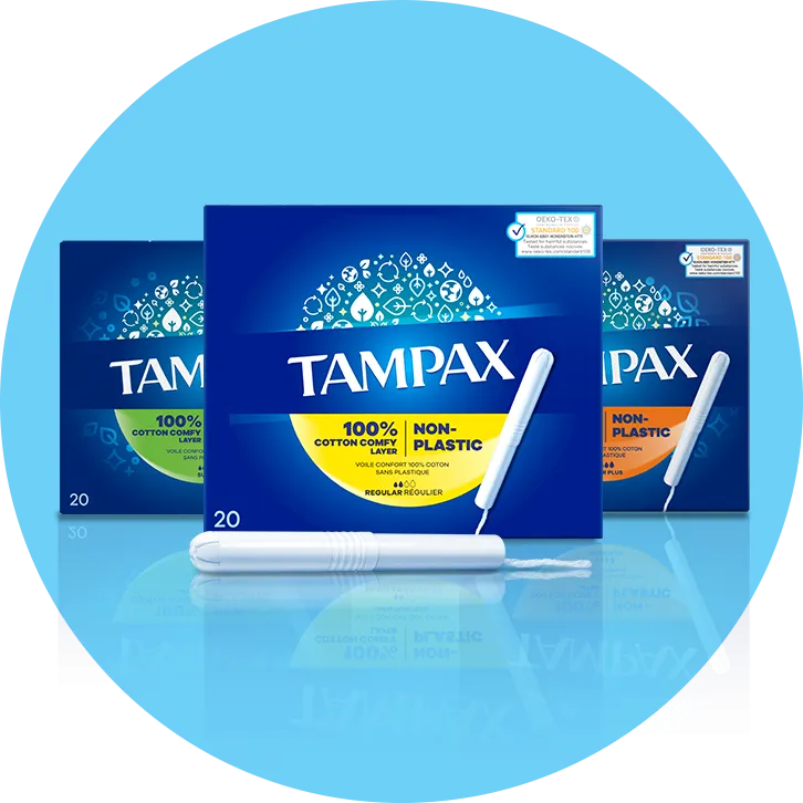 Tampax 100 cotton comfy layer with Applicator Tampons -non plastic *20