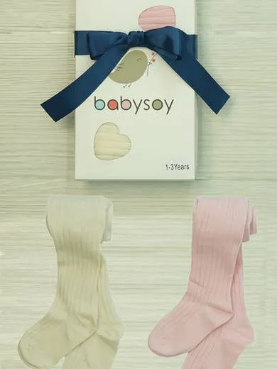 Tights - Set of 2 (Cream   Pink)