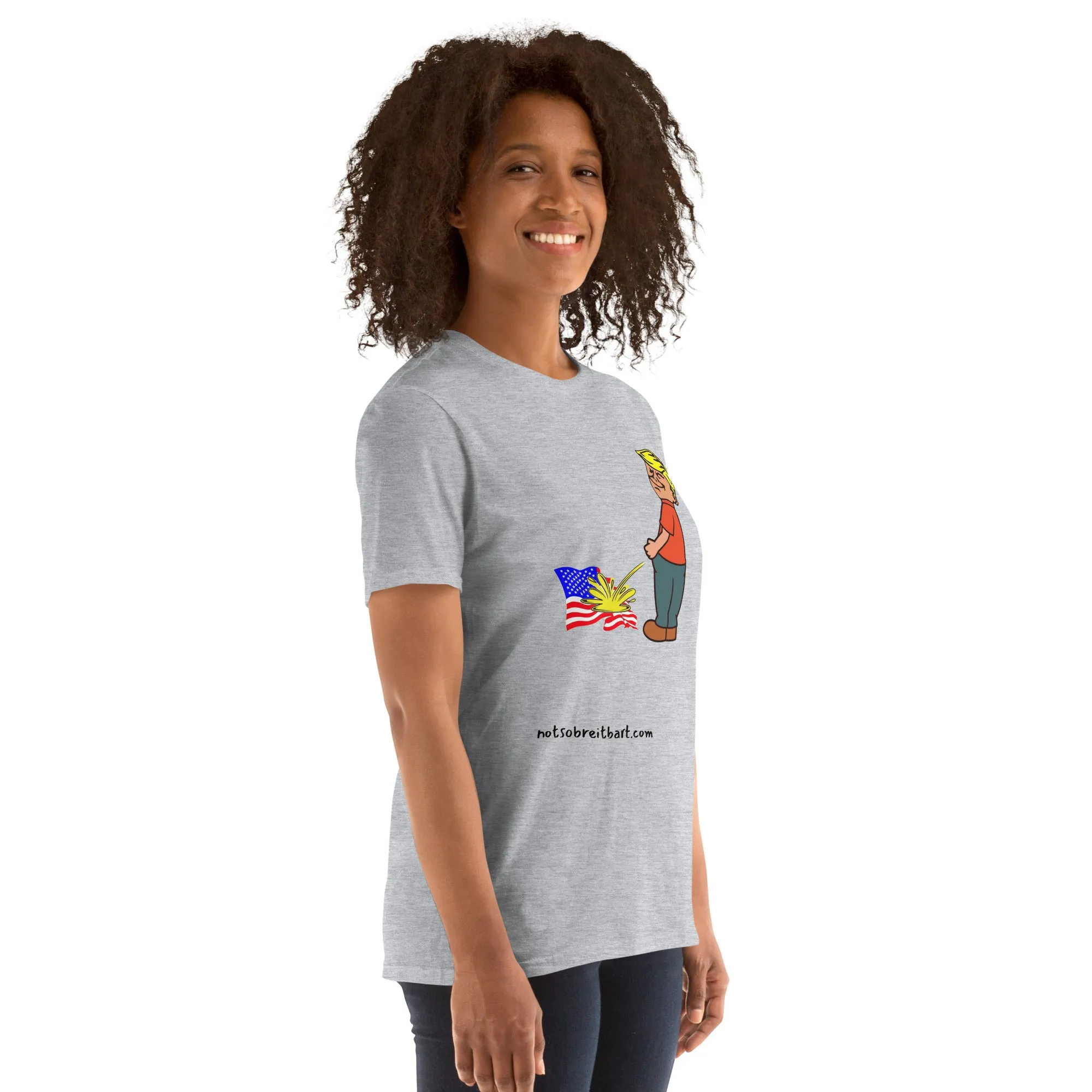 Trump pissing on US Short-Sleeve Unisex T-Shirt