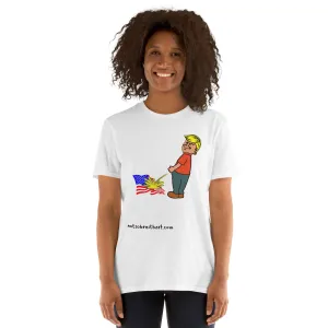 Trump pissing on US Short-Sleeve Unisex T-Shirt