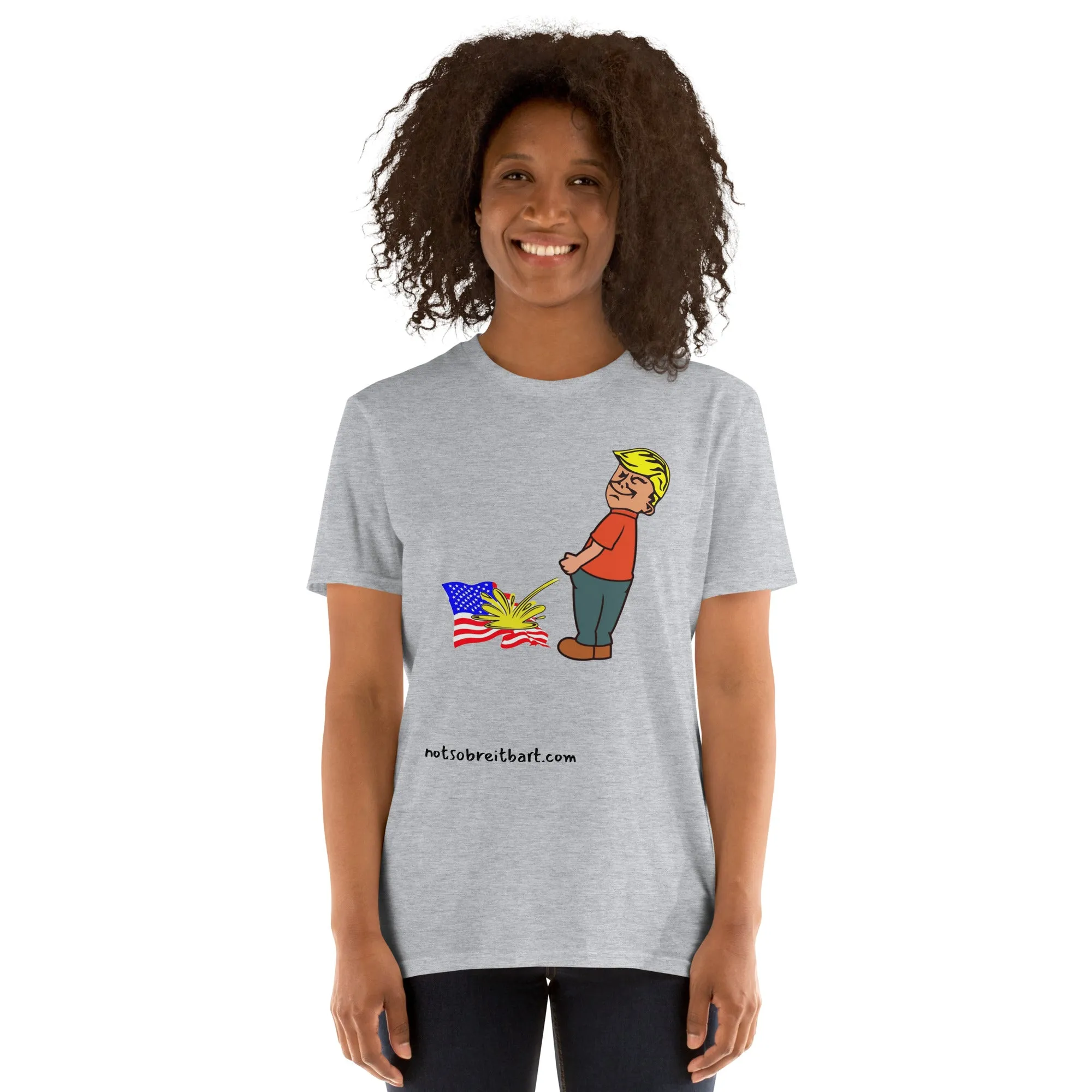 Trump pissing on US Short-Sleeve Unisex T-Shirt